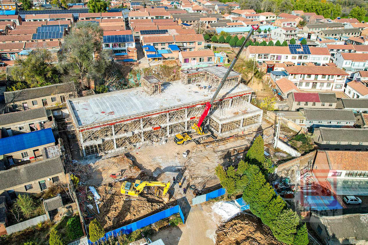 我市2个区域养老服务中心项目主体框架结构封顶